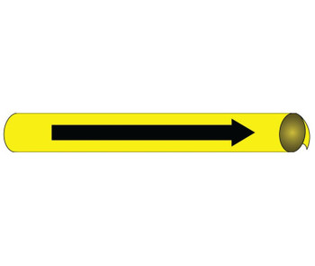Pipemarker Precoiled - Direction Arrow B/Y - Fits 3 3/8"-4 1/2" Pipe - D4115
