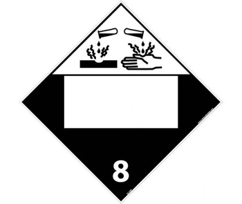 Placard - Corrosive 8 - Blank - 10.75X10.75 - PS Vinyl - DL12BP