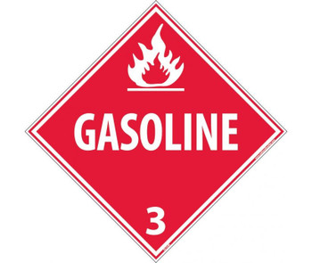 Placard - Gasoline 3 - 10.75X10.75 - Rigid Plastic - DL134R