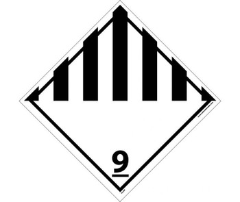 Placard - Miscellaneous Goods - Class 9 - 10.75X10.75 - PS Vinyl - DL50P