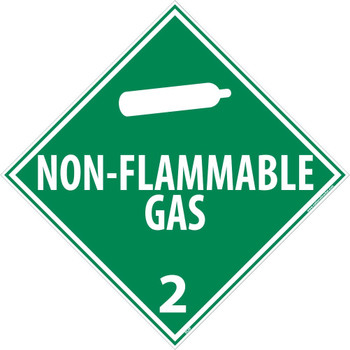 Placard - Non Flammable Gas 2 - 10.75X10.75 - PS Vinyl - DL6P