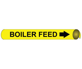 Pipemarker Strap-On - Boiler Feed B/Y - Fits 6"-8" Pipe - F4008
