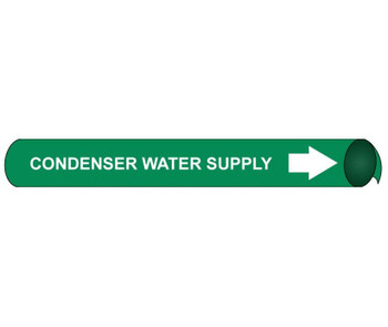 Pipemarker Strap-On - Condenser Water Supply W/G - Fits 6"-8" Pipe - F4030
