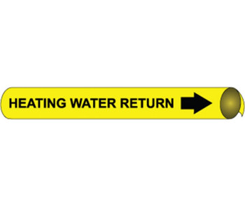 Pipemarker Strap-On - Heating Water Return B/Y - Fits 8"-10" Pipe - G4055