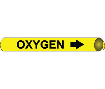 Pipemarker Strap-On - Oxygen B/Y - Fits 8"-10" Pipe - G4079