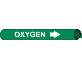 Pipemarker Strap-On - Oxygen W/G - Fits 8"-10" Pipe - G4080