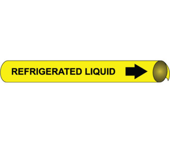 Pipemarker Strap-On - Refrigerated Liquid B/Y - Fits 8"-10" Pipe - G4089
