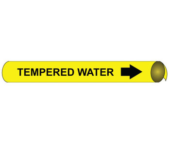 Pipemarker Strap-On - Tempered Water B/Y - Fits 8"-10" Pipe - G4104