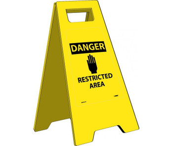 Heavy Duty Floor Sign - Danger: Restricted Area - 24.63X10.75 - HDFS210