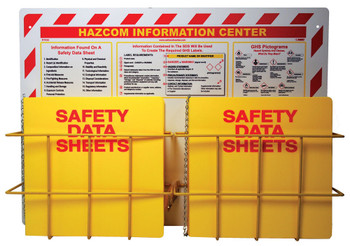 Rtk Haz Com Information Center - 20 X 31 - 2 Baskets - 2 Rtk60 Binders And Chains - Red Yellow Black On White - 3Mm Rigid Plastic - RTK83
