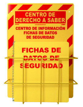 Spanish Rtk Center - 20 X 16 - 1 Basket - 1 Rtk61Sp Binder And Chain - Red On Yellow - 3Mm Heavy Duty Rigid Plastic - RTK84SP