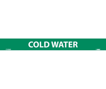Pipemarker - PS Vinyl - Cold Water - 1X9 1/2" Cap Height - C1056G