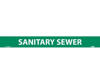 Pipemarker - PS Vinyl - Sanitary Sewer - 1X9 1/2" Cap Height - C1223G