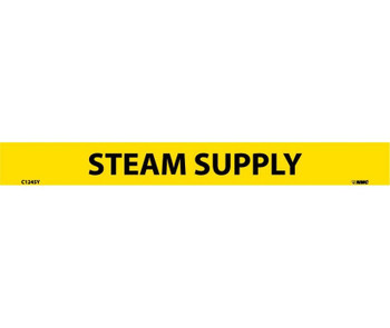 Pipemarker - PS Vinyl - Steam Supply - 1X9 1/2" Cap Height - C1245Y