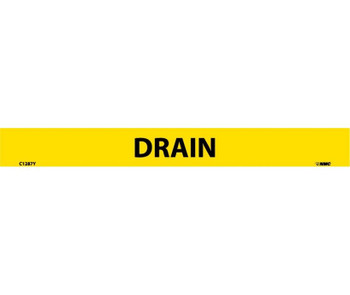 Pipemarker - Drain - 1X9 - 1/2 Letter - PS Vinyl - C1287Y