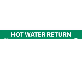 Pipemarker - Hot Water Return - 1X9 - 1/2 Letter - PS Vinyl - C1293G
