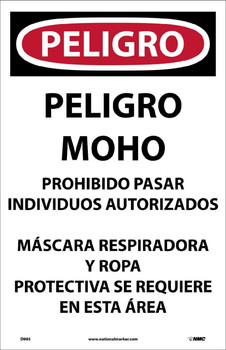 Danger: Peligro Molde Prohibido Pasar -Spanish -17X11 -Paper - 100/Pk - D995