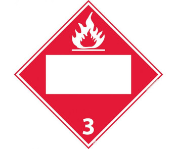 Placard - Flammable 3 - Blank - 10 3/4X10 3/4 - Rigid Plastic - DL65BR