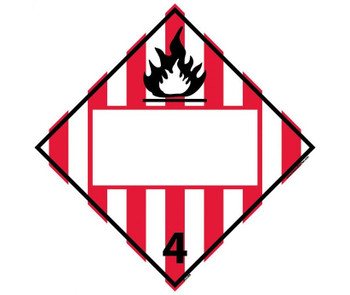 Placard - Flammable Solid 4 - Blank - 10 3/4X10 3/4 - Rigid Plastic - DL62BR