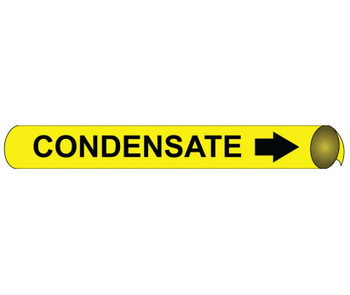 Pipemarker Strap-On - Condensate B/Y - Fits Over 10" Pipe - H4024