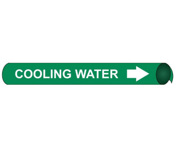 Pipemarker Strap-On - Cooling Water W/G - Fits Over 10" Pipe - H4031