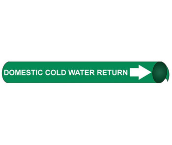 Pipemarker Strap-On - Domestic Cold Water Return W/G - Fits Over 10" Pipe - H4035