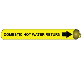 Pipemarker Strap-On - Domestic Hot Water Return B/Y - Fits Over 10" Pipe - H4037