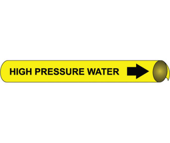 Pipemarker Strap-On - High Pressure Water B/Y - Fits Over 10" Pipe - H4060