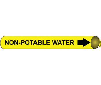 Pipemarker Strap-On - Non-Potable Water B/Y - Fits Over 10" Pipe - H4076