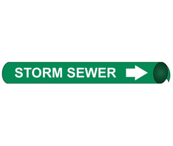 Pipemarker Strap-On - Storm Sewer W/G - Fits Over 10" Pipe - H4101