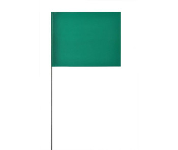 Marking Flags - Green - 4"X5" - 21" Wire Staff - 1000/Cs - MF21G