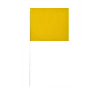 Marking Flags - Yellow - 4"X5" - 21" Wire Staff - 1000/Cs - MF21Y