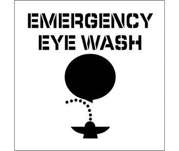 Stencil - Emergency Eye Wash - Graphic - 24X24 - .060 Plastic - PMS227