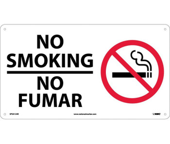No Smoking (Bilingual W/Graphic) - 10X18 - Rigid Plastic - SPSA124R
