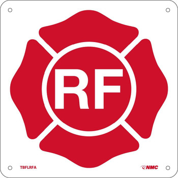 Fr - Maltese Cross Symbol - 9X9 - .040 Alum W/ Egp Reflective - Four 3/16 Holes - 1/2" Radius Corners - TBFLRFA