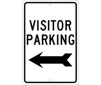 Visitor Parking (With Left Arrow) - 18X12 - .063 Alum - TM9H