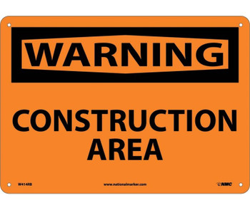 Warning: Construction Area - 10X14 - Rigid Plastic - W414RB