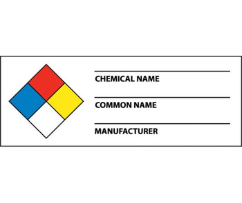 Nfpa Chemical Label - 1 1/2 X 4 - PS Paper - 500/Roll - WOL8