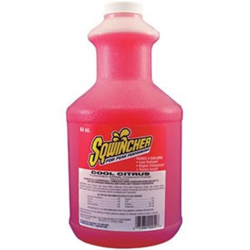 Sqwincher Regular Liquid Concentrate, 64 oz Bottle, 5 gal Yield, Cool Citrus, 6/Case - 030330