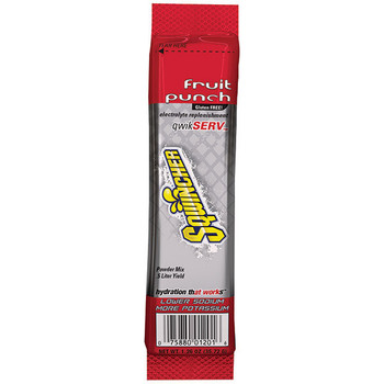 Sqwincher QwikServ Single Serve, 1.26 oz Packs, 16.9 oz Yield, Fruit Punch, 12 Bags/8 Each - 060901