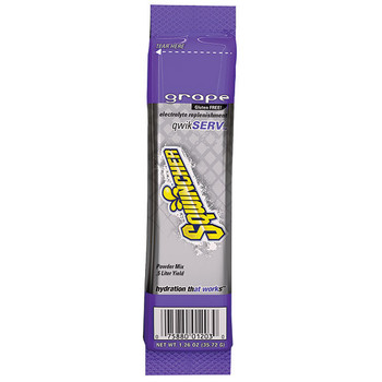 Sqwincher QwikServ Single Serve, 1.26 oz Packs, 16.9 oz Yield, Grape, 12 Bags/8 Each - 060904