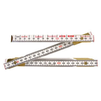 Lufkin Scale Wood Rule Red End, 5/8" x 2 m Engineers Rule, Graduated in Millimeters/Feet, 1/10ths, & 1/100ths, 1/Each - 1066DMCT