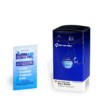 Burn Relief Gel, 3.5 g, 6/Box - FAE7006