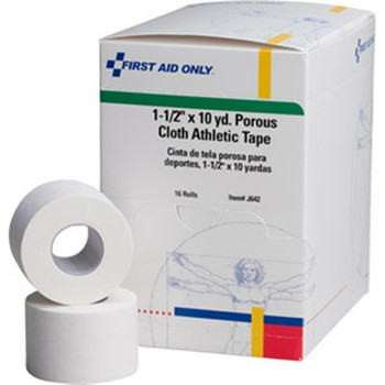 Athletic First Aid Tape (Unitized Refill), Porous Cloth, 1 1/2" x 10 yd, 16 Rolls/Box - J642