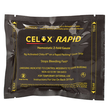 Celox Z-Fold Rapid Blood Clotting Gauze, 5' x 3", 1/Roll -