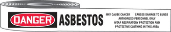 OSHA Danger Plastic Barricade Tape: Asbestos - May Cause Cancer - Causes Damage To Lungs - Authorized Personnel Only (PPE) 3" x 1000-ft 1/Roll - MPT03