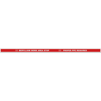 Tough-Mark Heavy-Duty Floor Marking Strips: Stop - Beryllium Work Area Stop 2" x 48" - PTP302