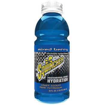 Sqwincher Ready-To-Drink, 20 oz Bottles/Yield, Mixed Berry, 24/Case - 030530SQ
