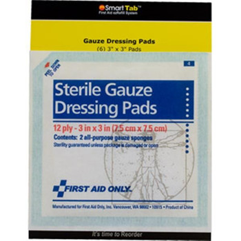 Gauze Pads, 3" x 3, 6/Bag - Z4110AC