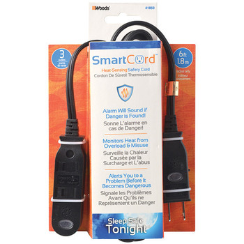 Southwire SmartCord 3-Outlet Power Strip, 6', Black, 1/Each - FWD418508820SW